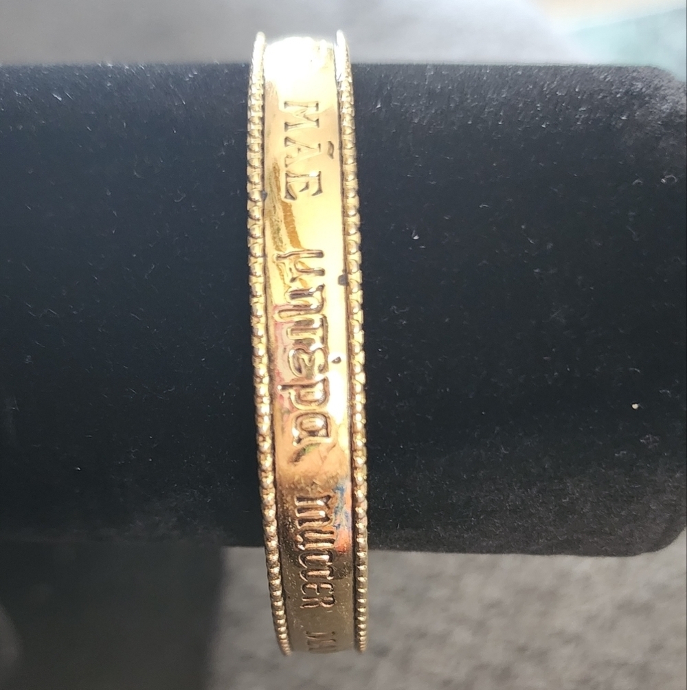 Goldtone Mother Bangle Bracelet - Picture 2 of 4